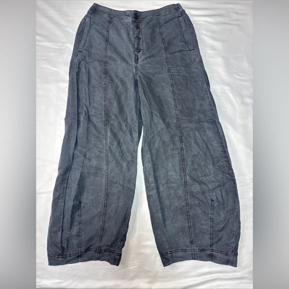 FREE PEOPLE BLACK SYLVIE BARREL PANTS Size Large - Picture 4 of 8